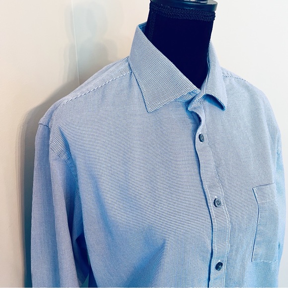 Michael MICHAEL KORS Blue Check XL Button Down Dress Shirt EUC - Picture 2 of 9